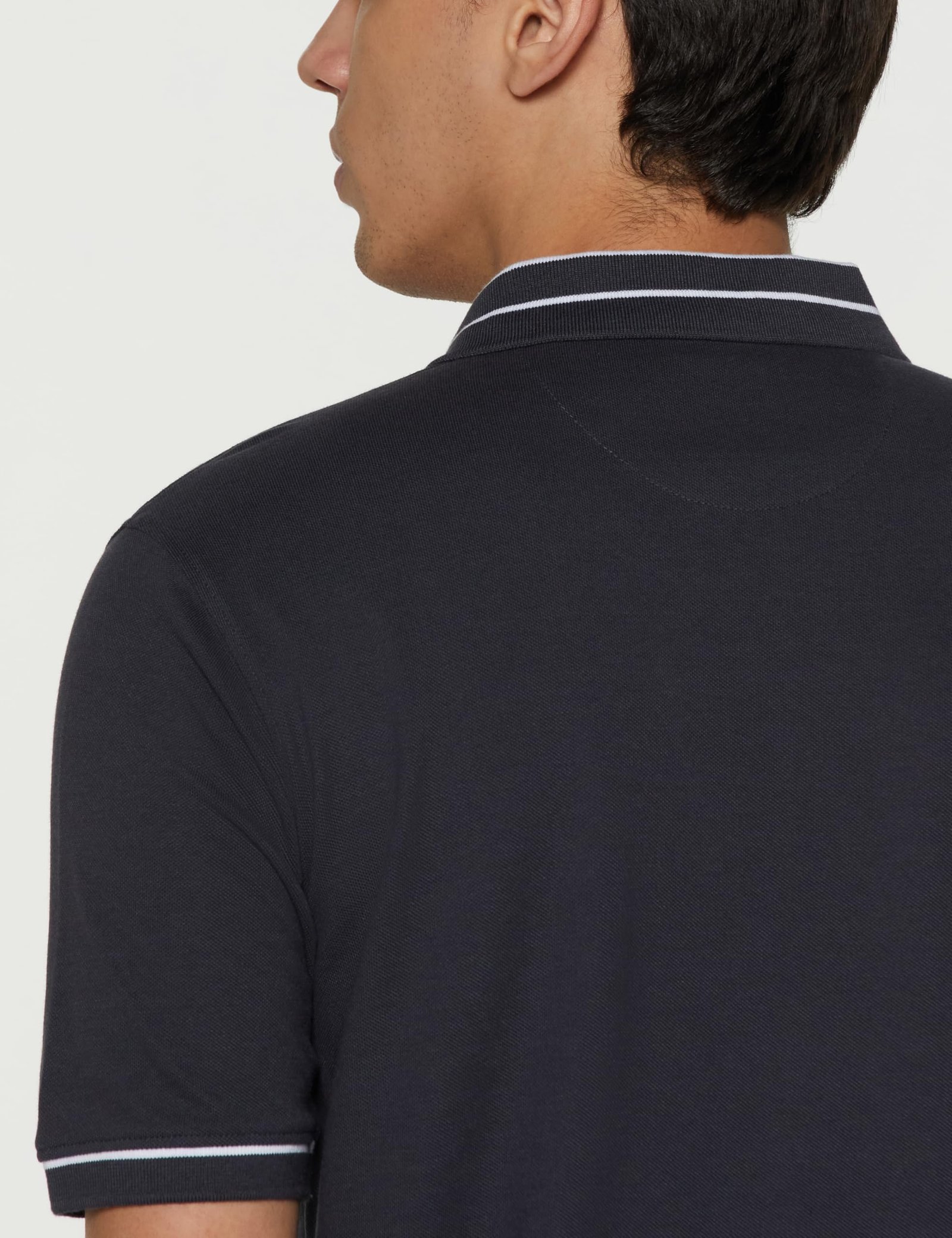 Peter England Men's Regular Fit Branded Insignia Half Sleeve Polo T-Shirt | Cotton Rich | Premium Pique Weave Grey - Image 4