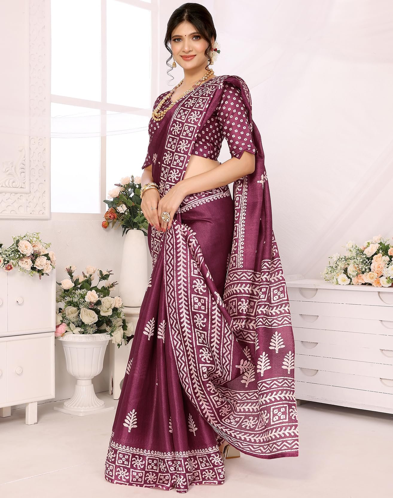 Yashika Women's Woven Printed Art Silk Saree with Unstitched Blouse Material (AZ-YS-P1-KAMAKSHI-RADHA-Parent_Purple 02) - Image 3