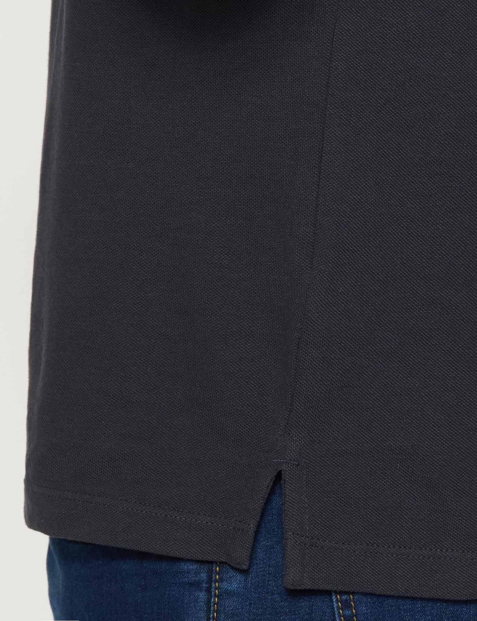 Peter England Men's Regular Fit Branded Insignia Half Sleeve Polo T-Shirt | Cotton Rich | Premium Pique Weave Grey - Image 3