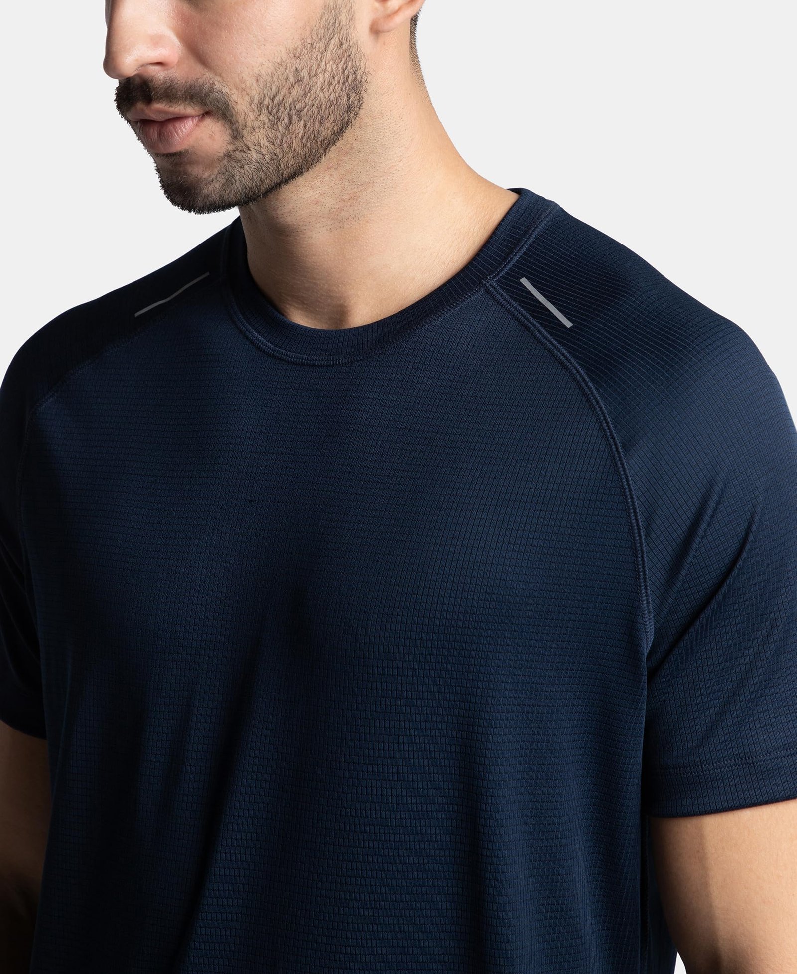 Jockey MV16 Mens Lightweight Microfiber Solid Round Neck Half Sleeve T-Shirt with Breathable Mesh_Navy_M - Image 4