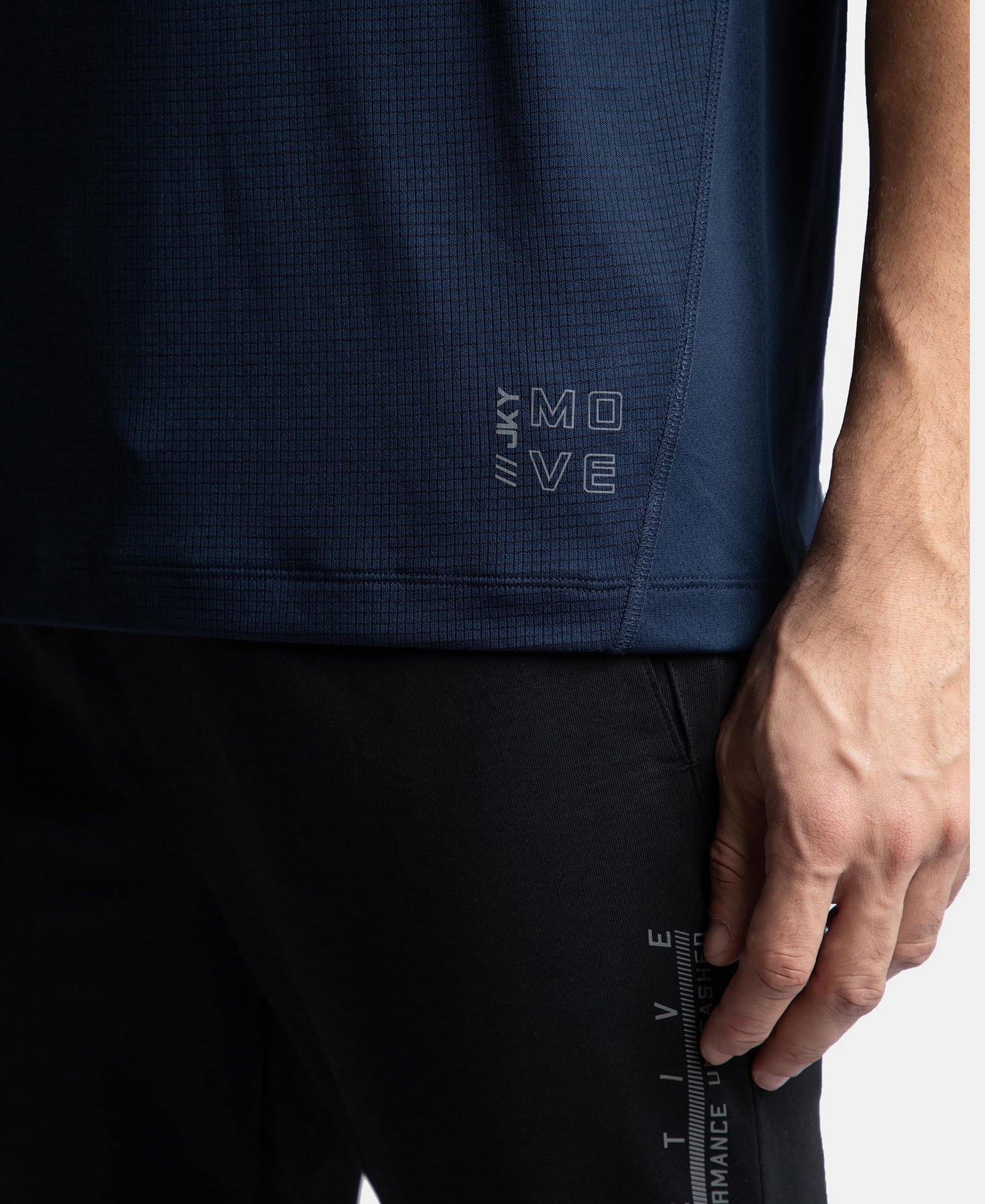 Jockey MV16 Mens Lightweight Microfiber Solid Round Neck Half Sleeve T-Shirt with Breathable Mesh_Navy_M - Image 2