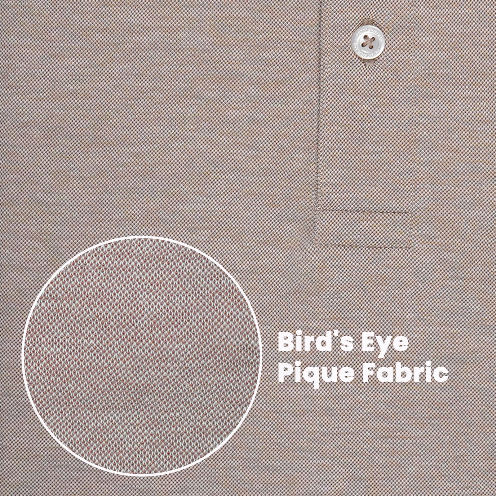 Peter England Men's Premium Branded Regular Fit Half Sleeve Polo T-Shirt with Pocket | Cotton Rich | Birds Eye Interlock Weave Beige - Image 7