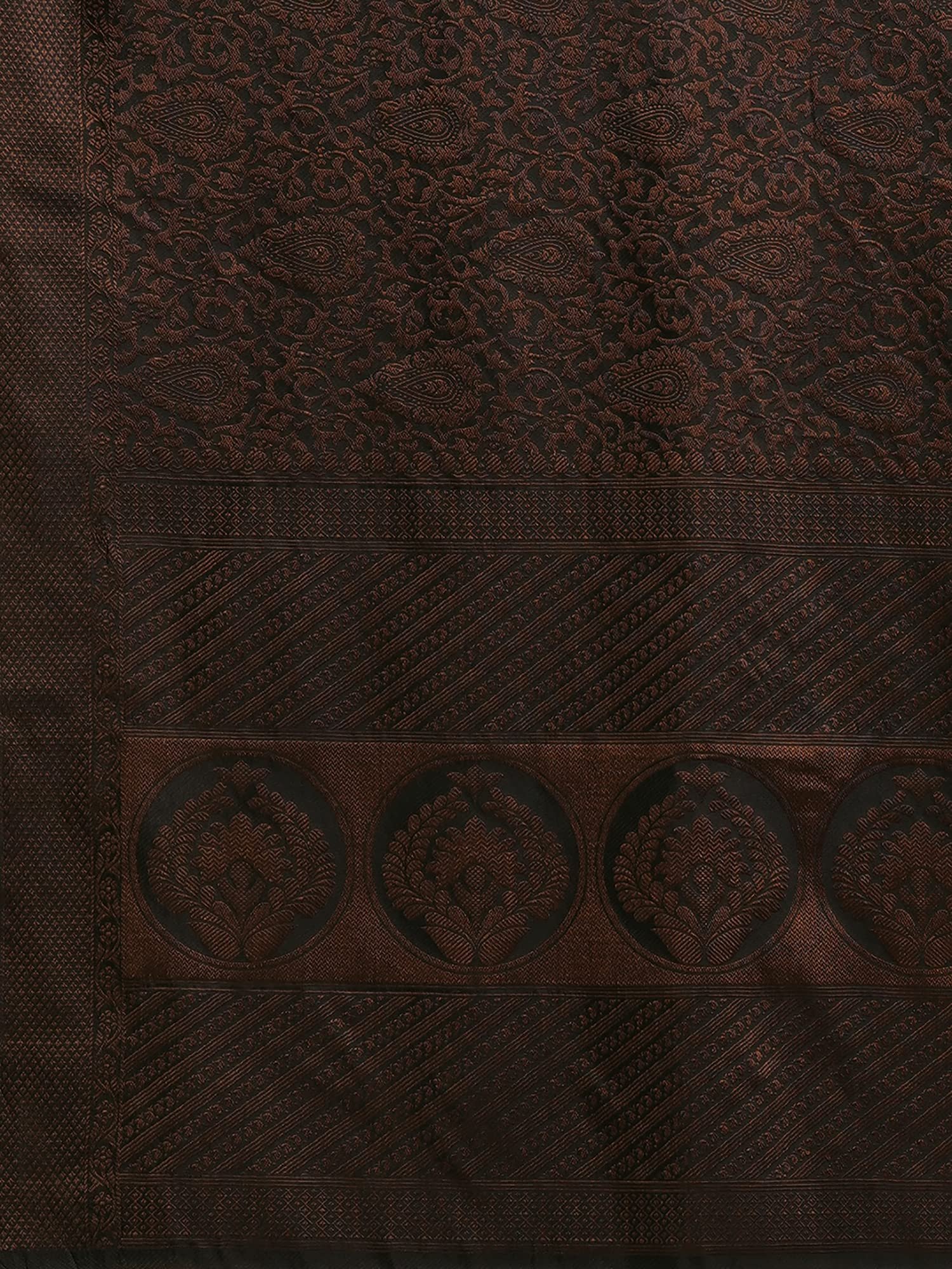 AKHILAM Women's Woven Design Zari Work Banarasi SIlk Saree With Unstitched Blouse Piece (Black_SOHNA2004) - Image 3