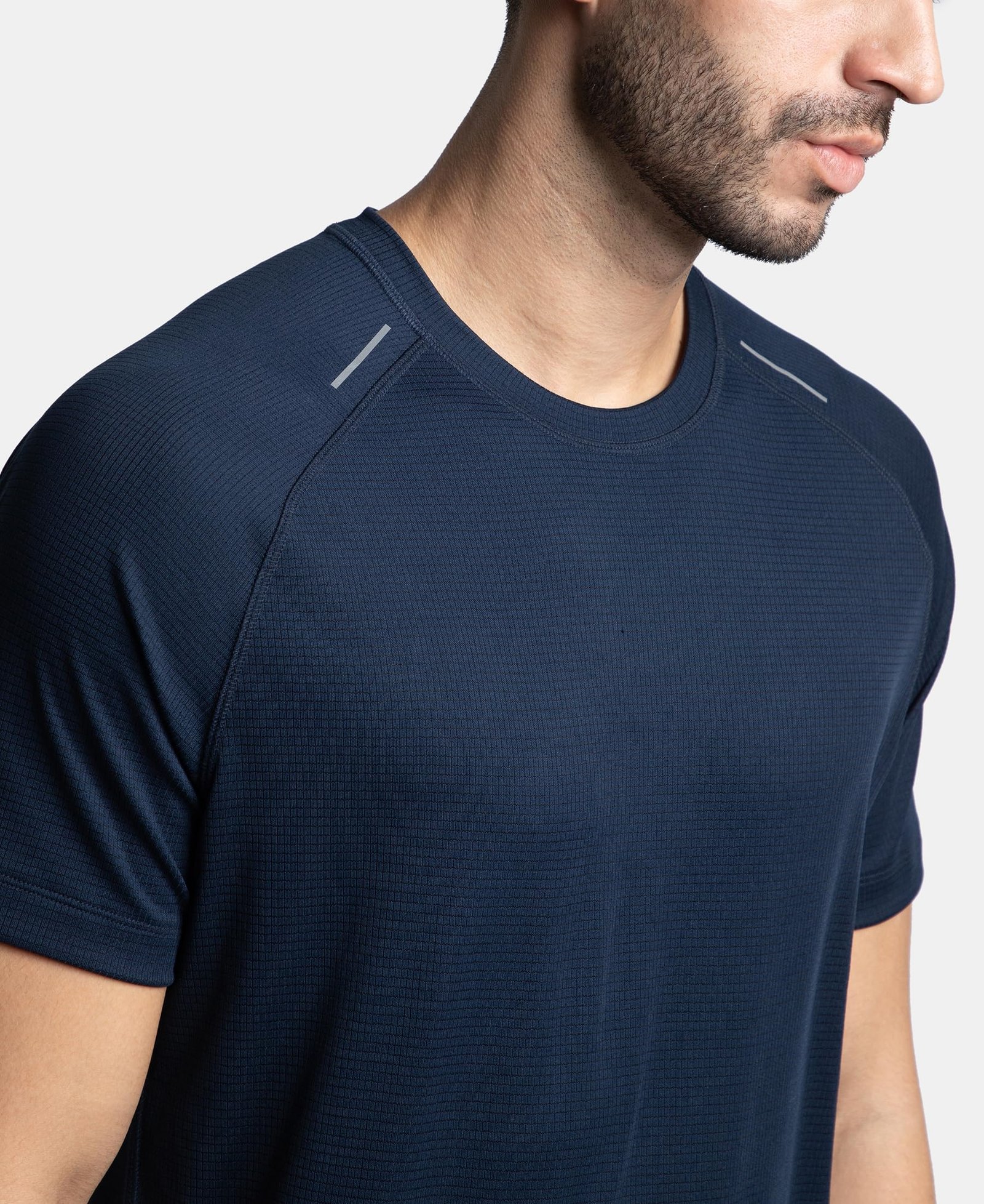 Jockey MV16 Mens Lightweight Microfiber Solid Round Neck Half Sleeve T-Shirt with Breathable Mesh_Navy_M - Image 5