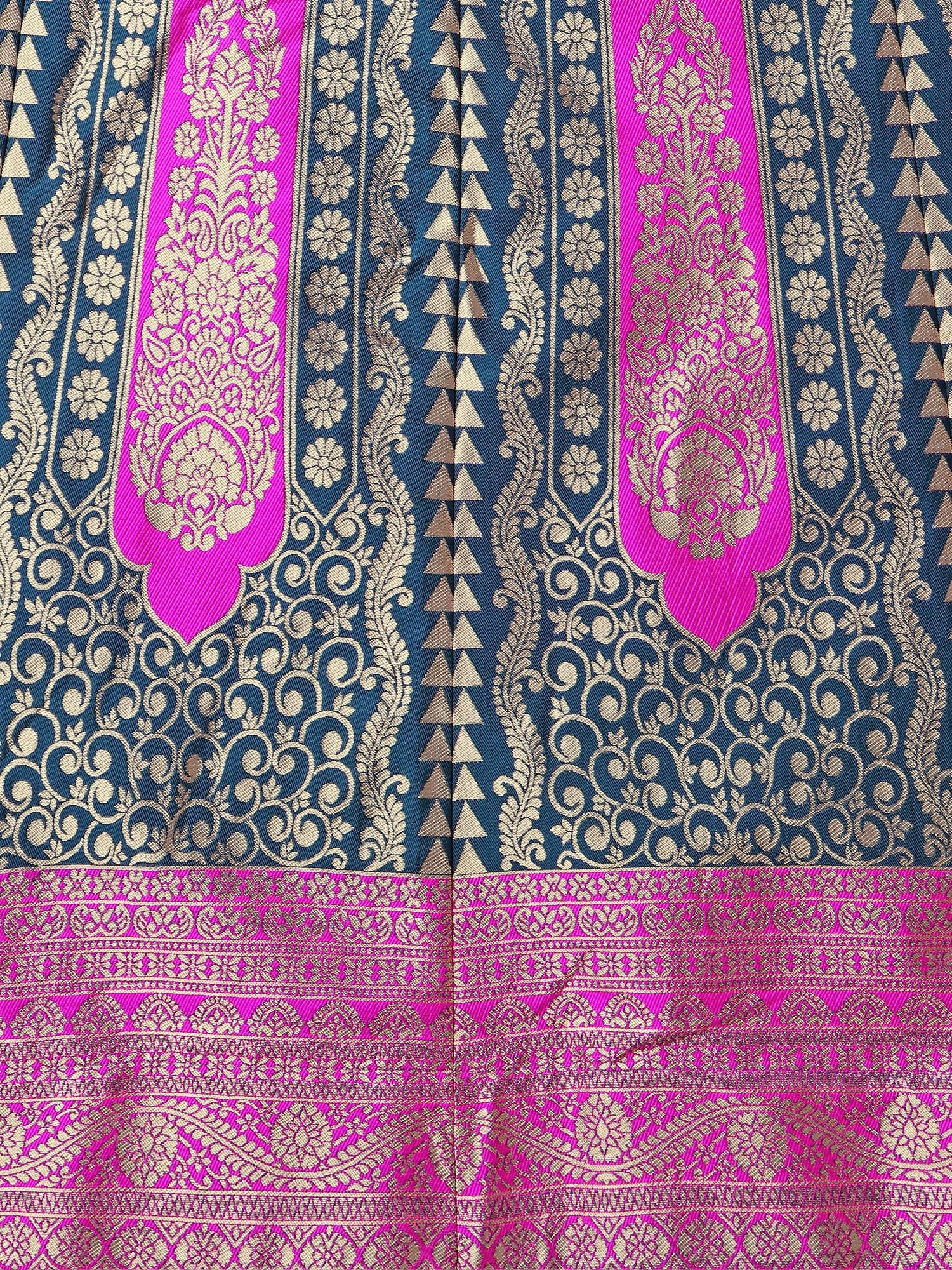 PURVAJA Women's Jacquard Semi-Stitched Lehenga choli (Lihaaz-Wine_Wine_Free Size) - Image 3