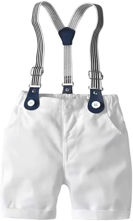 BLECKZ SOMEAK Baby Boys Cotton and Spandex Printed Half Sleeves Applique Bow Solid Clothing Set (Peach, 3-4 Years) - Image 5