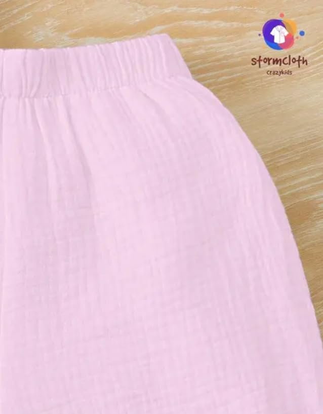 STORMCLOTH Co-Ord Set for Baby & Toddler | Unisex Cotton Blend Shirt & Shorts | Casual Summer Outfit | Regular Fit Clothing for Boys & Girls | Pink - 3-4 Years - Image 2