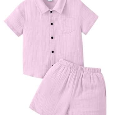 STORMCLOTH Co-Ord Set for Baby & Toddler | Unisex Cotton Blend Shirt & Shorts | Casual Summer Outfit | Regular Fit Clothing for Boys & Girls | Pink - 3-4 Years