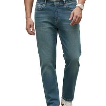 Urbano Fashion Men's Light Blue Regular Fit Heavy Washed Denim Jeans Stretchable (jeanregwhskyel-lblue-30)