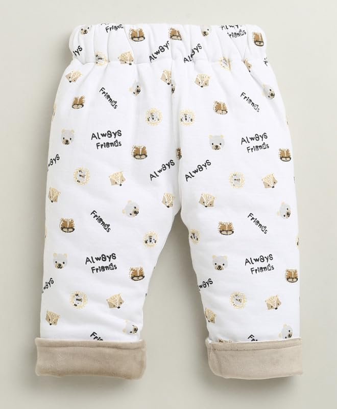 BUMZEE Baby Boys Cotton Regular Fit Winter Set Beige & White - 6-12 Months (Peb10728C-bge) - Image 2