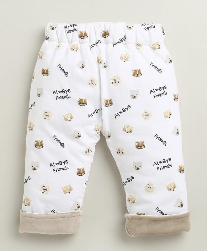 BUMZEE Baby Boys Cotton Regular Fit Winter Set Beige & White - 6-12 Months (Peb10728C-bge) - Image 3