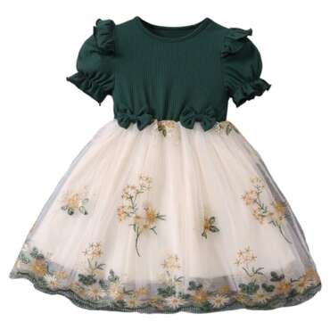TAGAS Girls' Princess Dress | Girl Dress |Dresses birthdaydress for Babygirls | (in, Age, 5 Years, 6 Years, Regular, Standard, Green)