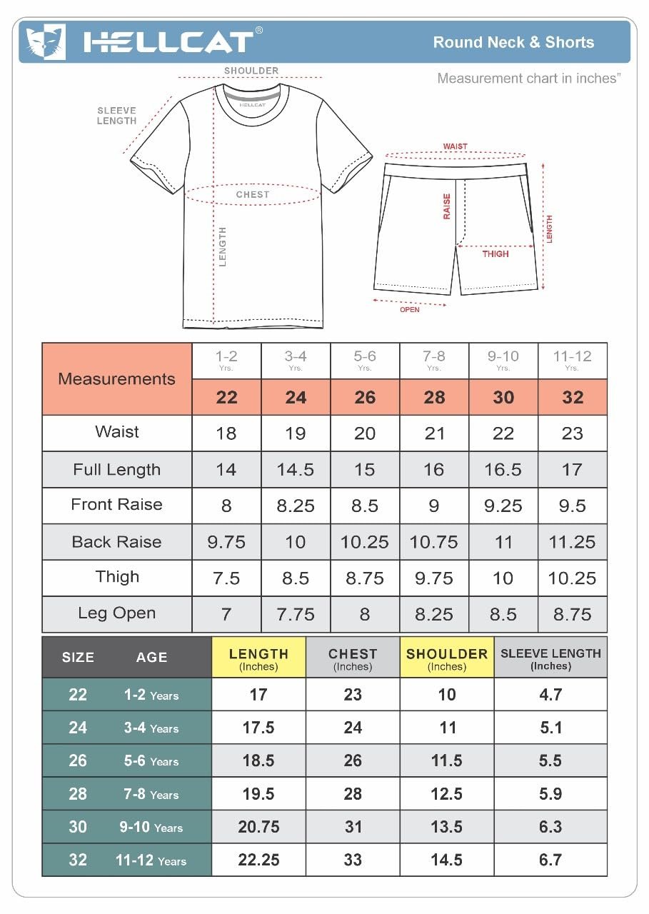 HELLCAT Cotton Blend Boys Dress Clothing Set Combo With Tshirts & Shorts - Pack 1 Black2 7-8 Years, Printed - Image 2