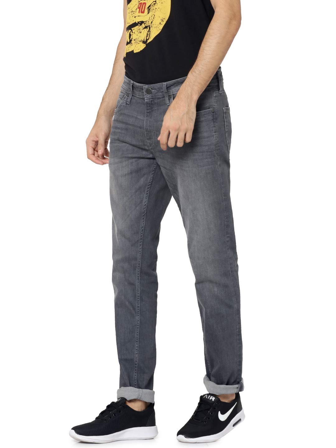 JACK & JONES Men Regular Fit Mid Rise Jeans(162027601_Medium Grey Denim_30/30) - Image 4