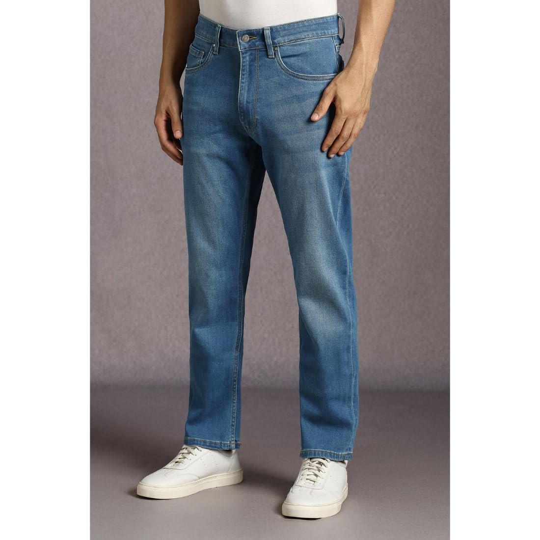 Louis Philippe Men Blue Mid Slim Fit Jeans - Image 6