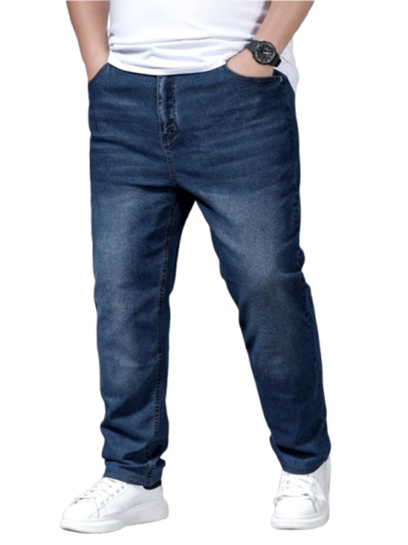 Ben Martin Plus Size Jeans for Man || Big Size Stretchable Jeans for Men || Smart Fit Regular Fit Jean's Pants for Men's || Comfortable Cotton Denim Jins Pant for Men:s, Dark Blue - 40 (1)