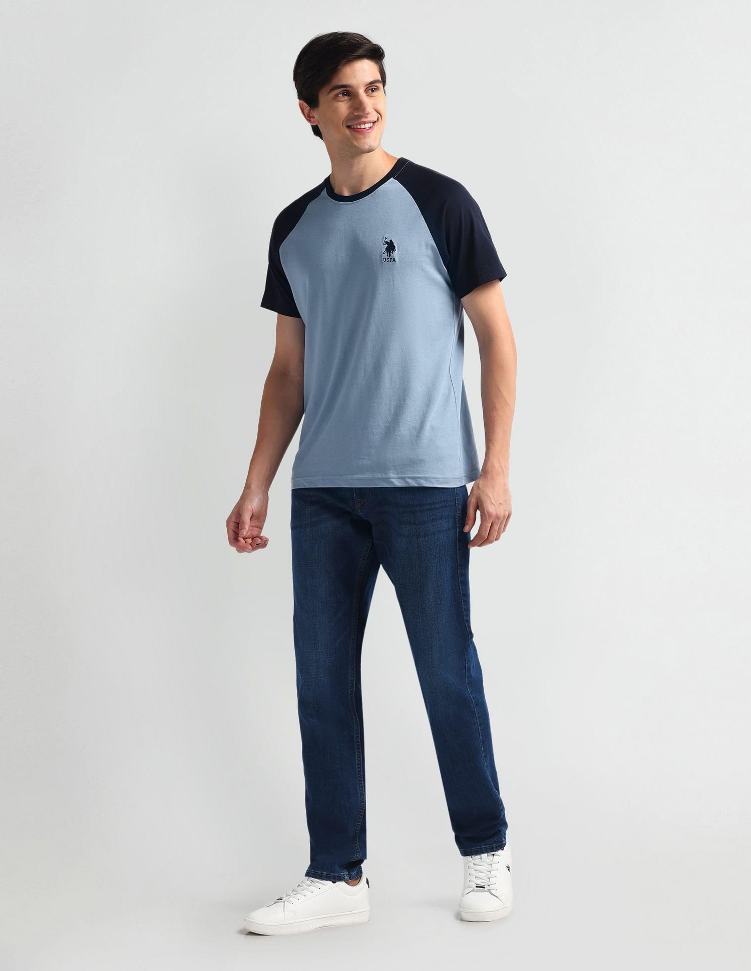 U.S. POLO ASSN. Men's Brandon Slim Tapered Fit Mid Rise Jeans (UDJENO1809_Dark Blue_38) - Image 6