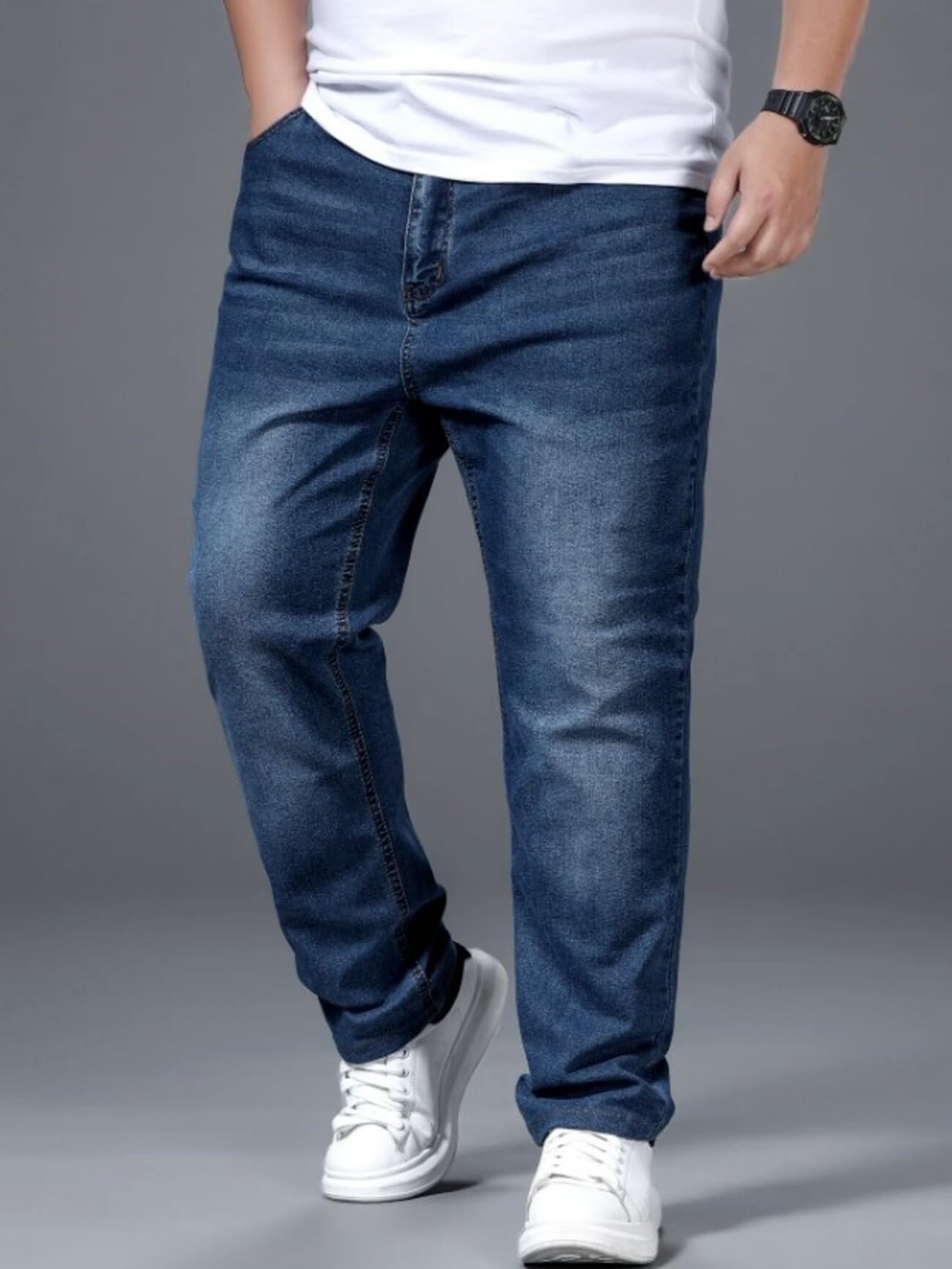 Ben Martin Plus Size Jeans for Man || Big Size Stretchable Jeans for Men || Smart Fit Regular Fit Jean's Pants for Men's || Comfortable Cotton Denim Jins Pant for Men:s, Dark Blue - 40 (1) - Image 3