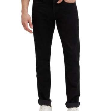 Louis Philippe Men's Slim Mid Rise Jeans (LRDNCSLPB23779_Black, 34)