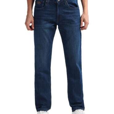 U.S. POLO ASSN. Men's Brandon Slim Tapered Fit Mid Rise Jeans (UDJENO1809_Dark Blue_38)