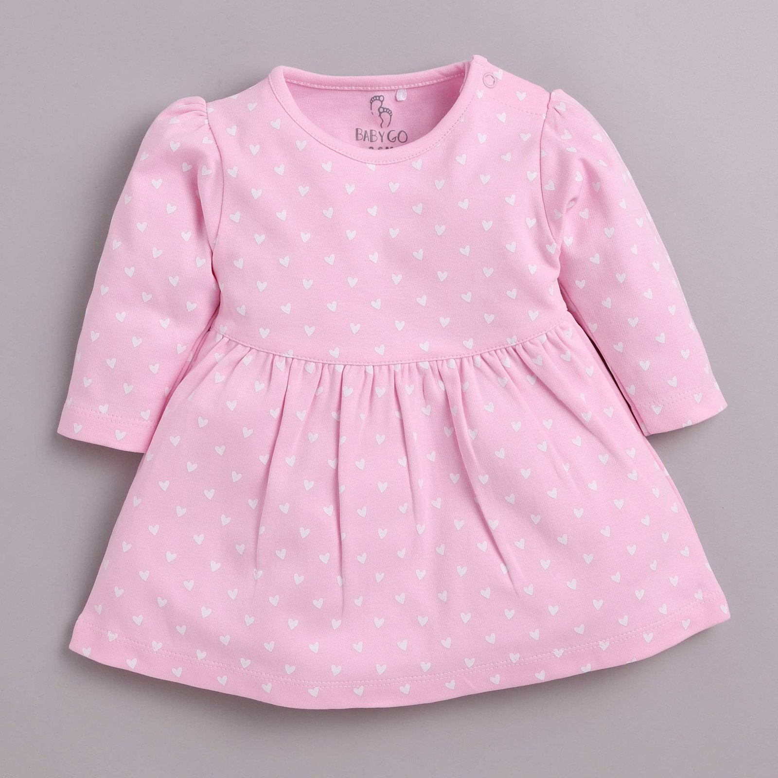 BABY GO Full Sleeve Regular Round Neck A Line Frocks for Baby Girls (Pack of 2) - Image 4