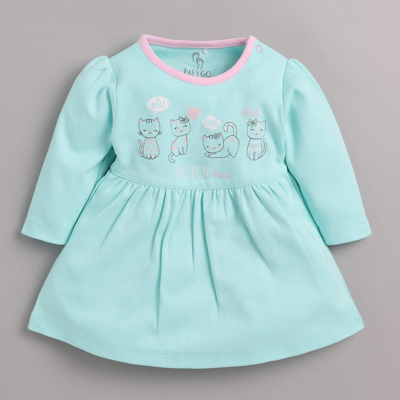 BABY GO Full Sleeve Regular Round Neck A Line Frocks for Baby Girls (Pack of 2) - Image 5