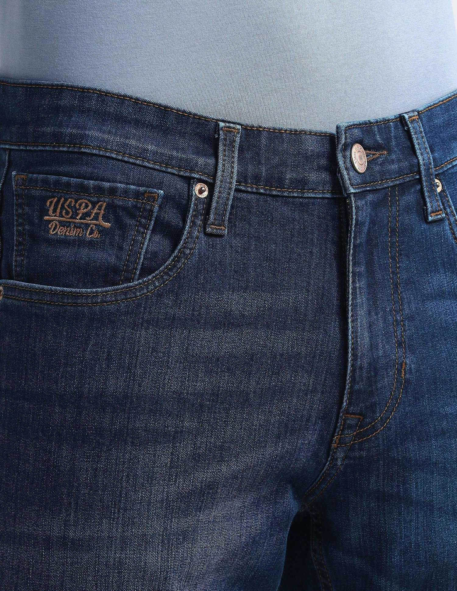U.S. POLO ASSN. Men's Brandon Slim Tapered Fit Mid Rise Jeans (UDJENO1809_Dark Blue_38) - Image 2